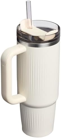 STANLEY Quencher H2.0 Tumbler with Handle and Straw 30 oz | Flowstate 3-Position Lid | Cup Holder Compatible for Travel | Insulated Stainless Steel Cup | BPA-Free | Fluted Cream Gloss - Image 3