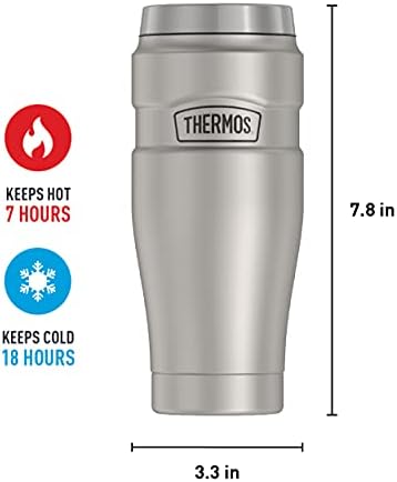 THERMOS Stainless King Travel Tumbler, 16 Ounce, Vacuum-Insulated | Matte Steel | Pack of 4 - Image 6