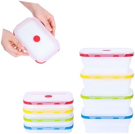 ECOBERI Collapsible Food Storage Containers with Lids, 4 Piece, 27 oz by SmartDesignForEverydayLife
