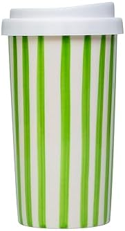 Ceramic Travel Mug with Lid 12 oz Aesthetic Coffee Cup, Minimalist Reusable Coffee Mug for Women & Men, Microwave & Dishwasher Safe, Fits Car Cup Holder (Green) - Image 3