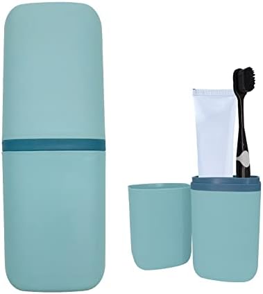 Travel Toothbrush & Toothpaste Case, Toothbrush Travel Holder with Cup Portable Travel Toothbrush Case Holder Toothbrush Travel Container for Camping School Business Trip Bathroom by SietDESEO