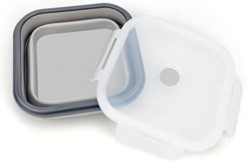 CARTINTS Collapsible Camping Bowl, Silicone Food Container with Lid, Space-Saving Camping Utensils for Kitchen and Outdoor, Microwave Safe 900ml - Image 2