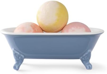 6.5" Ceramic Mini Clawfoot Bathtub Soap Dish,Bar Soap Holder,Blue - Image 2