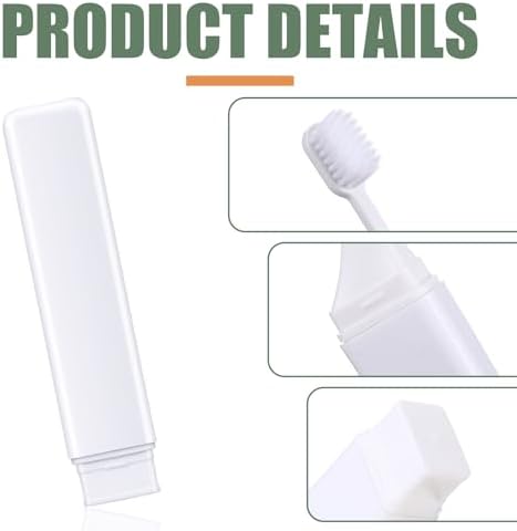 Patelai 2 Pcs Travel Toothbrush Mini Foldable with Case,Black White - Image 3
