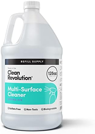 Clean Revolution Multi Surface Cleaner Refill Supply, Non-Toxic, Eco-Friendly & Plant-Based, Ready to Use, Spring Air, 128 Fl Oz (1 Gallon) by CleanRevolution