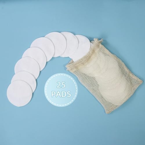 Reusable Makeup Remover Pads - 25 Pack Cotton Rounds with Washable Laundry Bag and Round Box for Storage, Bamboo Cotton for All Skin Types - Image 5