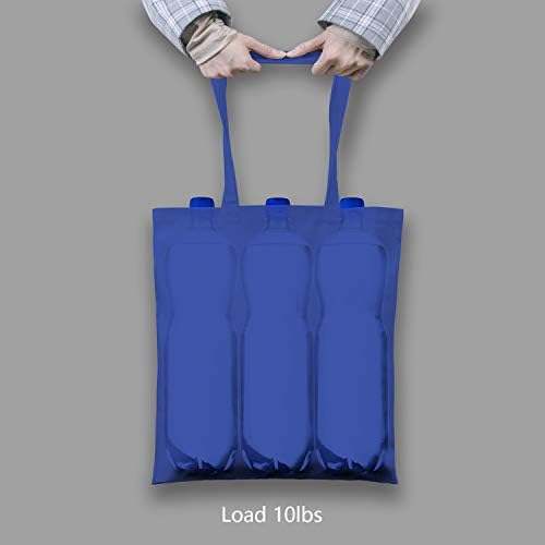 TOPDesign 6-Pack Economical 16"x15" Blue Cotton Tote Bag, Lightweight Medium Reusable Grocery Shopping Cloth Bags, Suitable for DIY, Advertising, Promotion, Gift, Activity - Image 6