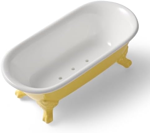 6.5" Mini Clawfoot Bathtub Soap Dish,Bar Soap Holder,Yellow - Image 5