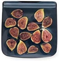 W&P Porter Silicone Reusable Storage Bag, Sandwich (34oz Flat), Charcoal, Food Storage Container, Microwave and Dishwasher Safe, Easy Cleaning by Unknown