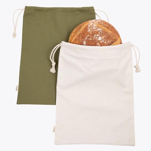 Sourdough Bread Bags for Homemade Bread, 2 Pack, Reusable Cotton Linen, Machine Washable, Freezer Safe - BPA-Free TPU Liner, Fits 2 Loaves Each, Beeswax Wrap Alternative, Drawstring Closure - Image 5