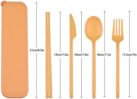 Travel Utensils with Case, Camping Reusable Utensils Set with Case - Image 2