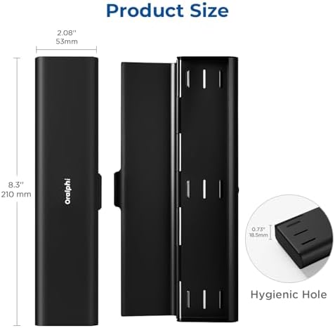 Wider Aluminum Toothbrush Travel Case, Portable Travel Toothbrush Holder, Durable Manual Toothbrush Box Container for Traveling, Bathroom, Camping, Business Trip, Black - Image 5