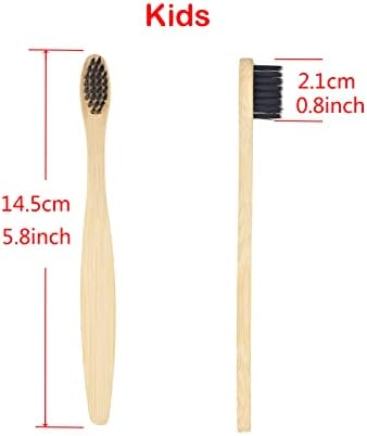 SEVENHEAD 10 PCS Kids Bamboo Toothbrushes Soft Bristles Wooden Toothbrushes, Natural Biodegradable BPA Free Eco Friendly Toothbrushes Black - Image 6