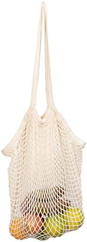 Cotton Mesh Onion Storage Bags - 100% Cotton, Reusable, and Washable Mesh Grocery Bags for Storing Garlic and Root Vegetables by OrganicCottonMart