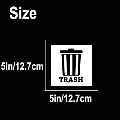 Trash Recycle Compost Stickers Set of 3 Recycle Sticker Vinyl Decal for Recycle Bin, Compost Bin, Trash Can Symbol to Organize Garbage containers Trash Can (Trash White, 5x5inch) - Image 4