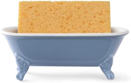 6.5" Ceramic Mini Clawfoot Bathtub Soap Dish,Bar Soap Holder,Blue - Image 3