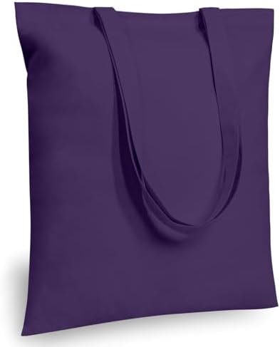 TOPDesign 6-Pack Economical 16"x15" Deep Purple Cotton Tote Bags, Lightweight Medium Reusable Grocery Shopping Cloth Bags, Suitable for DIY, Advertising, Promotion, Gift, Activity by TOPDesign