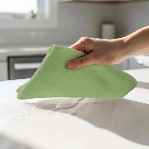 Utopia Kitchen Sage Green Flour Sack Towels [12 Pack-28 x 28 In]100% Cotton - Image 6