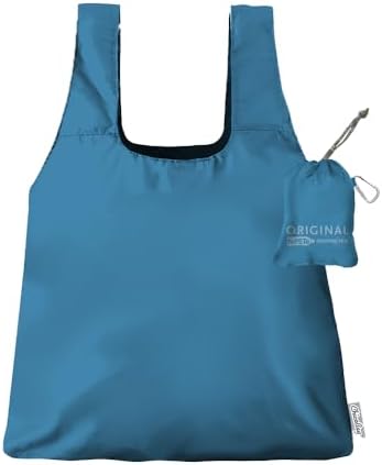 ChicoBag Original Reusable Tote with Carabiner Clip | Compact Reusable Grocery Bags | Recycled Materials | Assorted Colors (Pack of 4) - Image 7