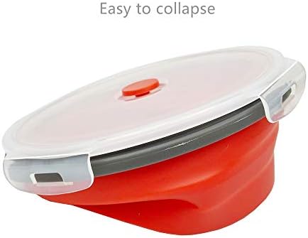 CARTINTS 1200ml Large Collapsible Food Containers Silicone Lunch Containers Silicone Leftover Food Containers, Ideal for Camping Travel, 3Pack - Image 6
