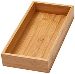 YBM Home Bamboo Drawer Organizer Storage Box for Kitchen Drawer, Junk Drawer, Office, Bedroom, Children Room, Craft, Sewing, and Bathroom, 6x15x2 inch by YBMHome
