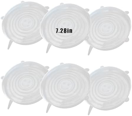 Silicone Stretch Lids, 6 Pcs, 7.28in by Zisqerts