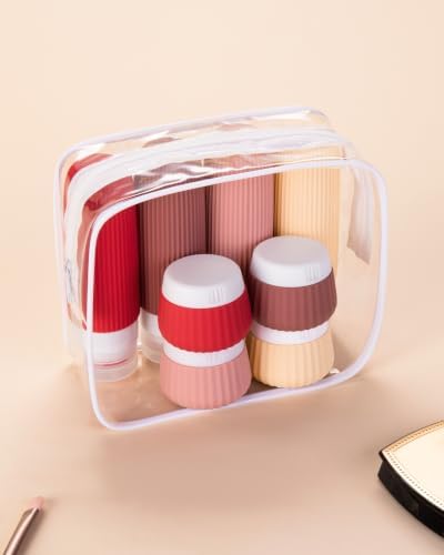 Mrsdry Travel Bottles for Toiletries 8 Pack, Tsa Approved Travel Size Toiletries 3 oz, Travel Containers for Toiletries, with Clear Bag, Leak Proof Silicone Squeezable Travel Essentials Creams Jars - Image 6