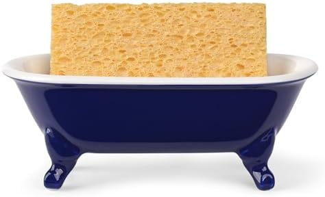 6.5" Mini Clawfoot Bathtub Soap Dish,Bar Soap Holder,Navy Blue - Image 3
