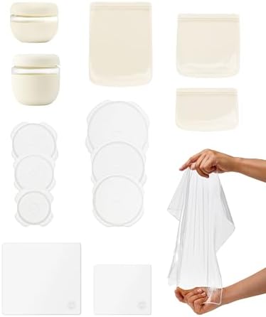 W&P Sustainable Kitchen Set, 14 Pieces (Seal Tight Bowls, Silicone Bags, Stretch Lids & Stretch Wrap) Non-Toxic, Microwave-Safe, Dishwasher-Safe - Image 5