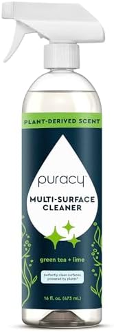 Puracy All Purpose Cleaner Spray – Plant-Powered Multi-Surface Cleaner - Cleaning Spray Solution As Seen on TikTok (Green Tea & Lime, 16 fl oz, 1 Pack) by Puracy