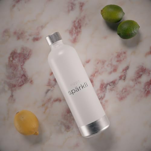 White Stainless Steel Sparkling Water Maker Soda Maker with CO2 Cylinder & 1L Reusable Bottle - Image 5