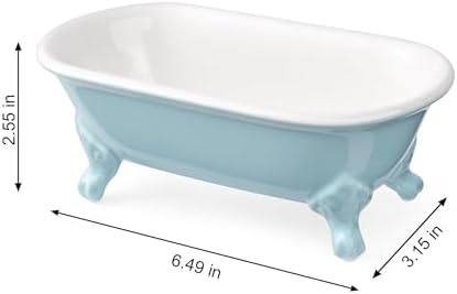6.5" Mini Clawfoot Bathtub Soap Dish,Bar Soap Holder,Baby Blue - Image 5
