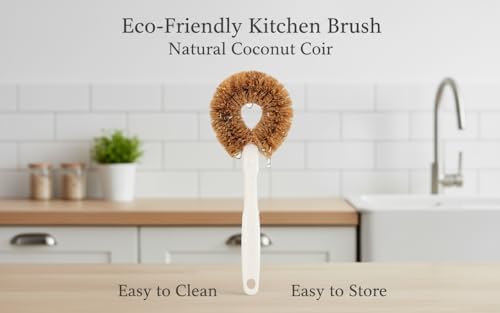 3-Piece Kitchen Brush Set - Plastic Handle Bottle Cleaners for Cups, Jars & Mugs (Wide Mouth) - Brown Bristle Scrubbers for Dish Washing (Not for Narrow-Neck Bottles) - Image 4