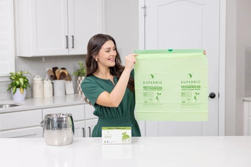 SUPERBIO 4 Gallon Compostable Drawstring Food Scrap Bags - Image 3