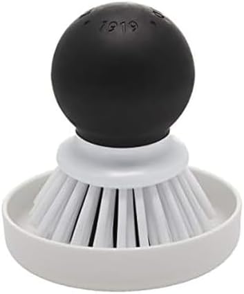 KitchenAid Palm Brush with Dish Tray to Keep Countertops Dry and Clean, Durable Nylon Bristles for Tough Cleaning, Dishwasher Safe, 2 Piece, Black by Unknown