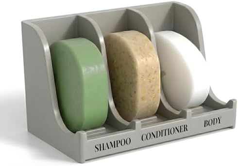 Soap Holder for Shower Wall, 3-Compartment Soap Dish [Patent Pending] by HighHerz