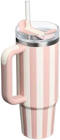 STANLEY Quencher H2.0 Flow State Tumbler, 30 oz, Peach Whip Cabana Gloss - Image 3