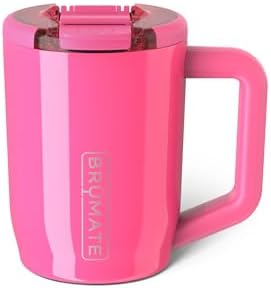 BrüMate Müv - 15oz 100% Leak Proof Insulated Coffee Mug with Handle & Lid - Stainless Steel Coffee Travel Mug - Double Walled Coffee Cup (Neon Pink) by Br%C3%BCMate