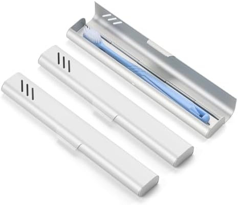 Travel Toothbrush Case, 2Pack Portable Toothbrush Holders, Durable Aluminum Toothbrush Storage Box, Small Breathable Manual Toothbrush Container for Traveling, Camping, Business Trip - Sliver by EVERYPURCHASEISFORASIMPLELIFE