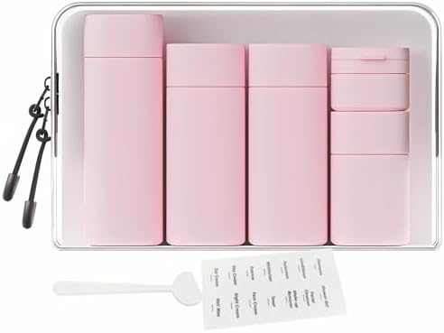 5pcs Travel Cream Dispenser Bottles Set Travel Bottles Toiletry Containers Set, TSA Approved, Travel Essentials by FANPOIBeauty