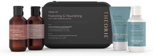THEORIE Hydrating & Nourishing Travel Kit – Amber Rose & Nourishing Collection | Shampoo, Conditioner, Body Wash & Exfoliating Scrub | Clean Beauty for Hair & Skin - Image 4