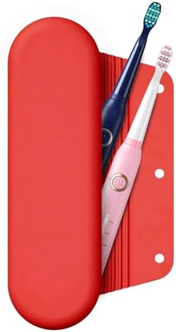 Silicone Electric Toothbrush Travel Case, Manual Toothbrush Travel Cover for Men and Women,Toothbrush Holder for Travel,Gym and More, Fits Most Manual and Electric Toothbrushes - Red by iTokGok