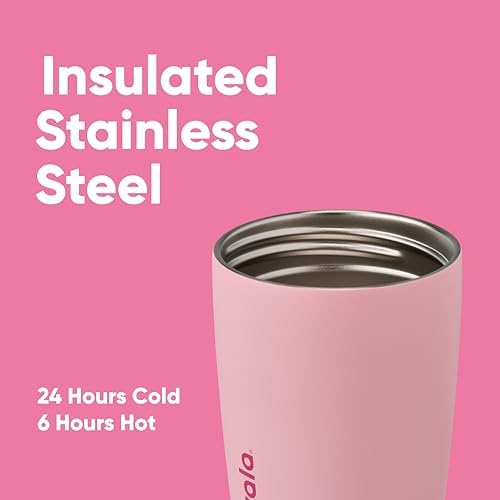 Owala SmoothSip Slider Insulated Stainless Steel Coffee Tumbler, Reusable Cup, Hot Coffee Travel Mug, BPA Free 12 oz, Pink (Pucker Up) (Pack of 8) - Image 4