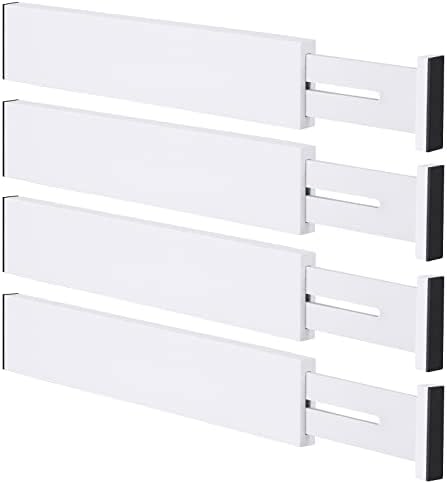 Bamboo Drawer Dividers, Adjustable Drawer Organizers, Fits 12.6–16" Drawers by Ryqtop