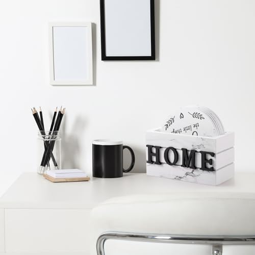 Queekay House Warming Gifts New Home Farmhouse Coasters Set of 6, Ivory - Image 5