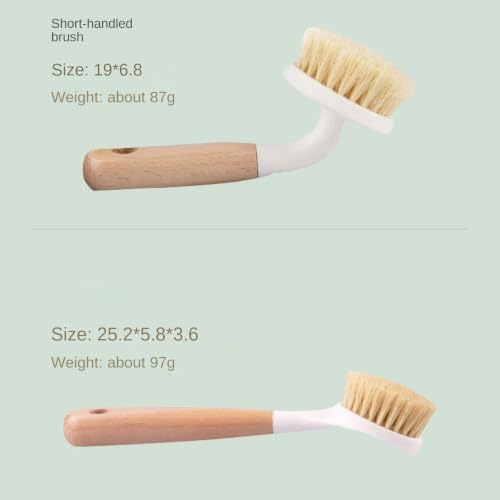 Natural Sisal Dish Brush, Wooden Handle Pan Scrubber for Kitchen - Image 2