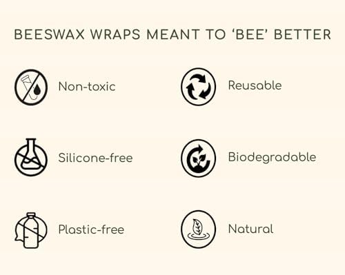 Truebee Reusable Beeswax Food Wraps 3-Pack – Non Toxic, Plastic Free, Silicone Free, Sustainable, Environmentally Friendly, Organic Cotton Beeswax Wraps (S, M, L), Signature Design - Image 4