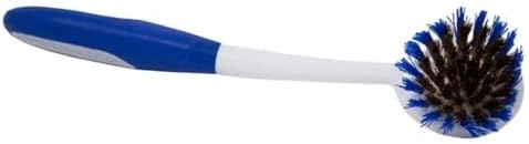 LOLA Pro Pot N' Pan Brush, Abrasive Cleaning, Poly & Brass Wire Bristles, Comfort Rubber Grip, Use for Caked-On & Baked-On Messes, 1 Count by LolaProducts