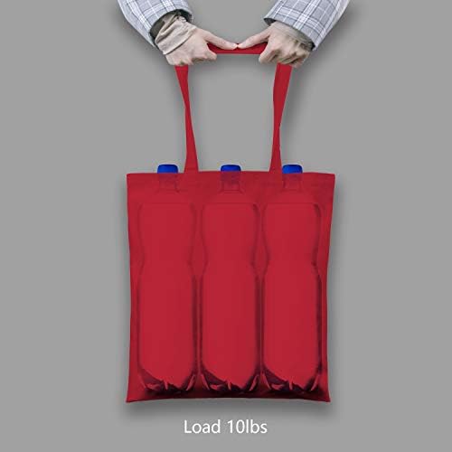 TOPDesign 24-Pack Economical 16"x15" Red Cotton Tote Bag, Lightweight Medium Reusable Grocery Shopping Cloth Bags, Suitable for DIY, Advertising, Promotion, Gift, Activity - Image 6