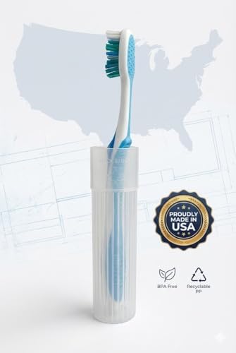 American Comb Toothbrush Holder - White, Made in USA, with Ventilation Holes, for Toothbrush Covers, Toothbrush Holder, Toothbrush Soft, Durable Design, Hygienic Bathroom Accessory - Image 6